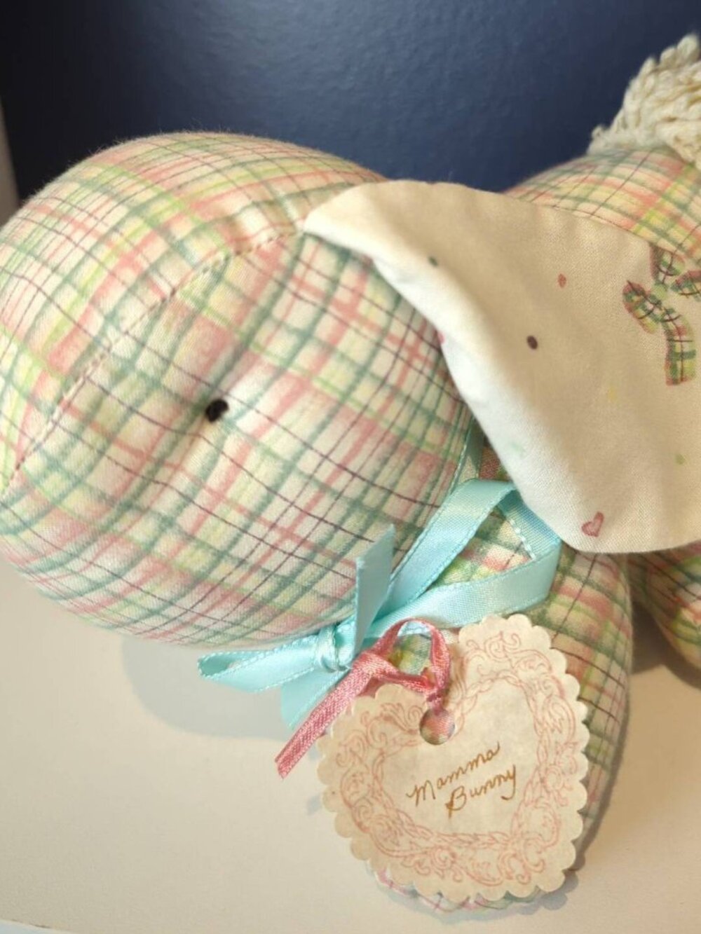 Handmade Plaid Fabric Bunny